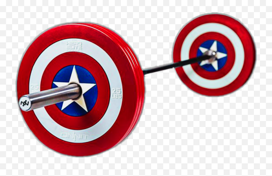 Weights Barbell Captainamerica Sticker - Shooting Target Emoji,Weights Emoji