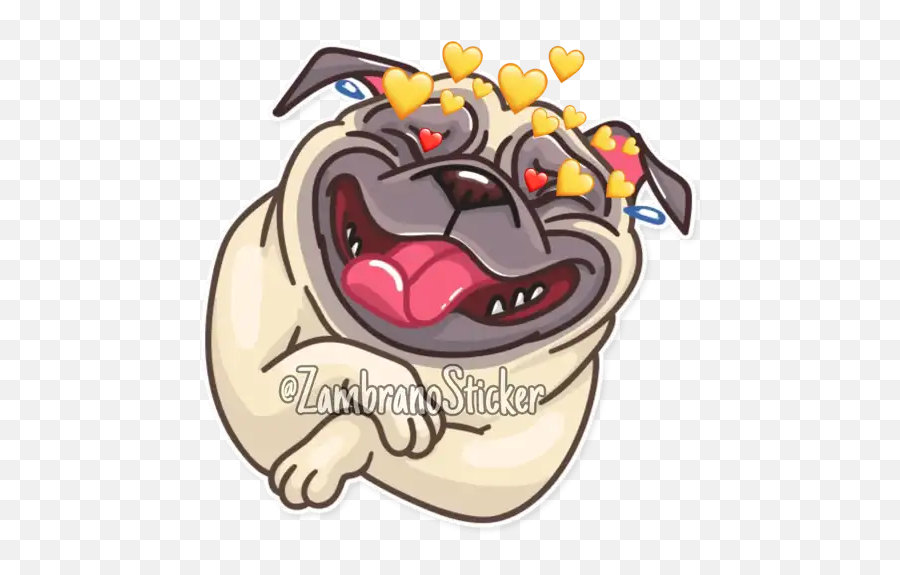 Pugs Amorosos Stickers For Whatsapp - Happy Emoji,Pug Emojis