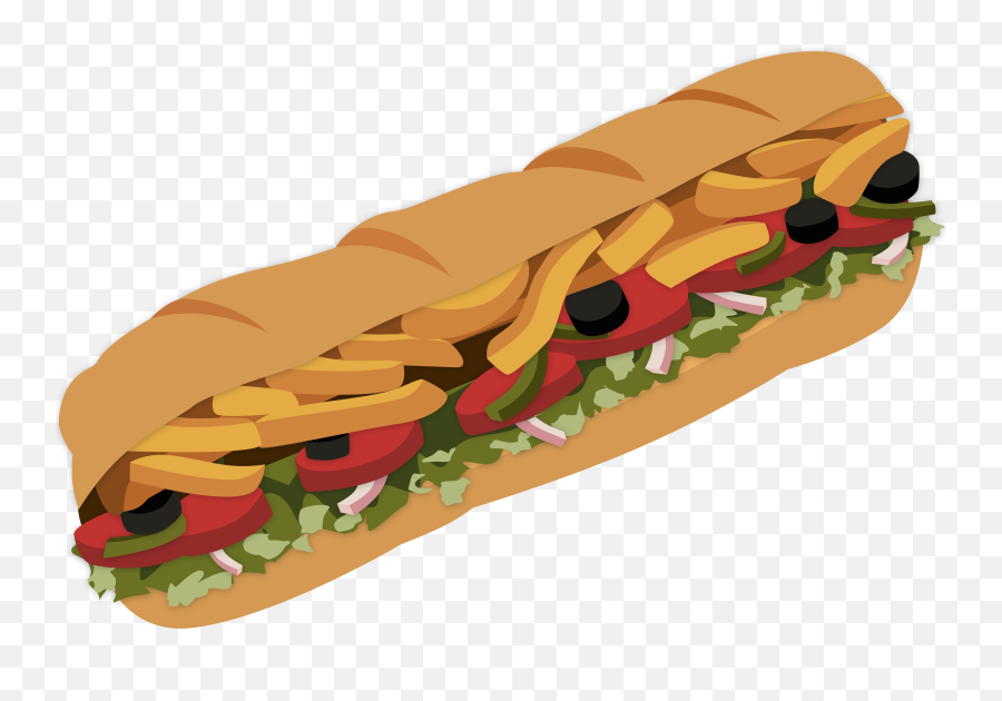Sandwich Clipart Delicatessen Sandwich - Cartoon Sandwich Png Emoji,Sub Sandwich Emoji