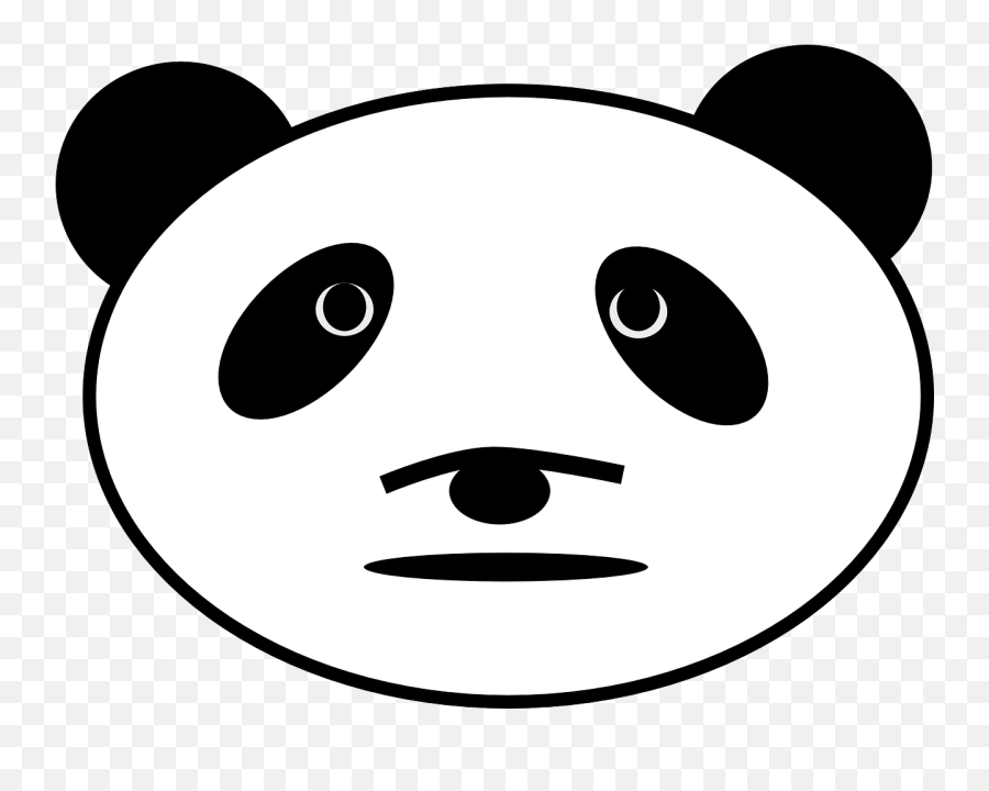 Sad Panda Face Drawing Clipart - Pola Kepala Panda Emoji,Sad Panda Emoji