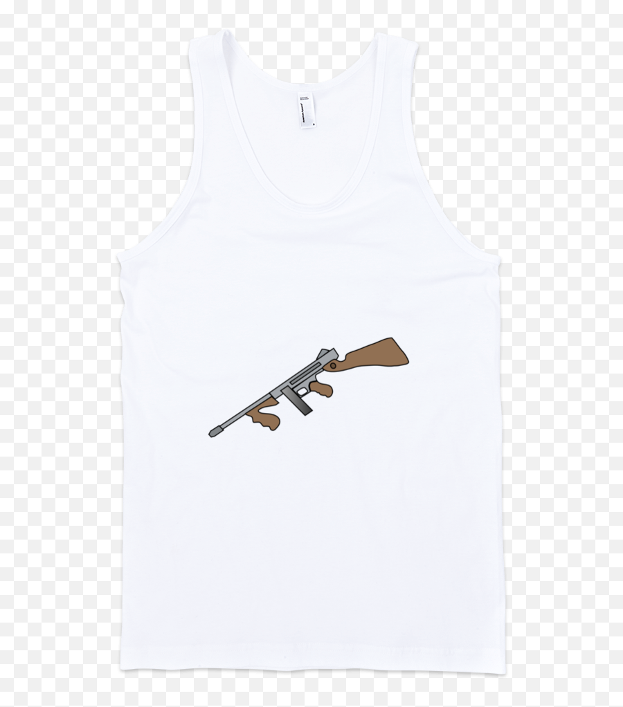 Machine Gun Fine Jersey Tank Top Unisex - Sleeveless Shirt Emoji,Dog With Gun Emoticon