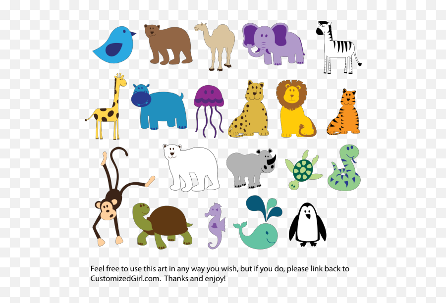 Animals Png Images Icon Cliparts - Download Clip Art Png Simple Animal Clipart Cute Emoji,Dance Emoji Green Tractor