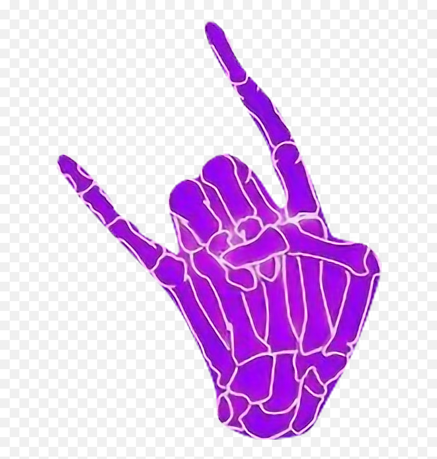 Skeleton Fingers Hand Bones Neon - Sign Language Emoji,Thumbs Up Skelliton Emoji