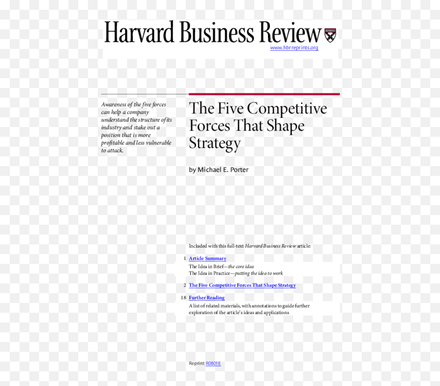 Pdf The Five Competitive Forces That Shape Strategy - Competing On Analytics Emoji,Scotts Emotion 1980 Medicine