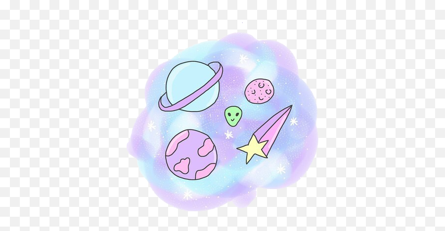 Download Hd Space Theme Overlays Tumblr Planet Drawing - Kawaii Imagenes De Galaxias Emoji,Cute Tumblr Backgrounds With Emojis