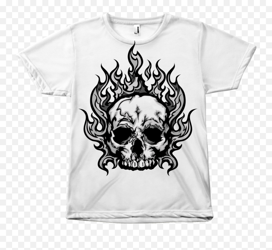 Flaming Skull Png - Flaming Skull Tshirt Human Skull Flaming Skull Emoji,Emojis Faces To Put On Tshirt