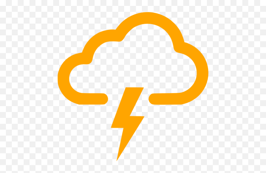 Orange Storm Icon - Free Orange Weather Icons Emoji,Storm Clouds Emoticon