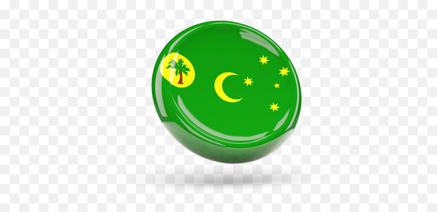Shiny Round Icon Illustration Of Flag Of Cocos Islands Emoji,Shiny Emoticon