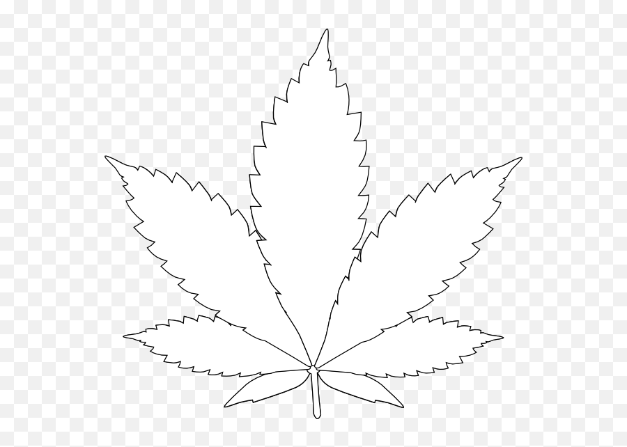 Black And White Marijuana Leaf Clipart - Weed Leaf Png White Emoji,Weed Leaf Emoji