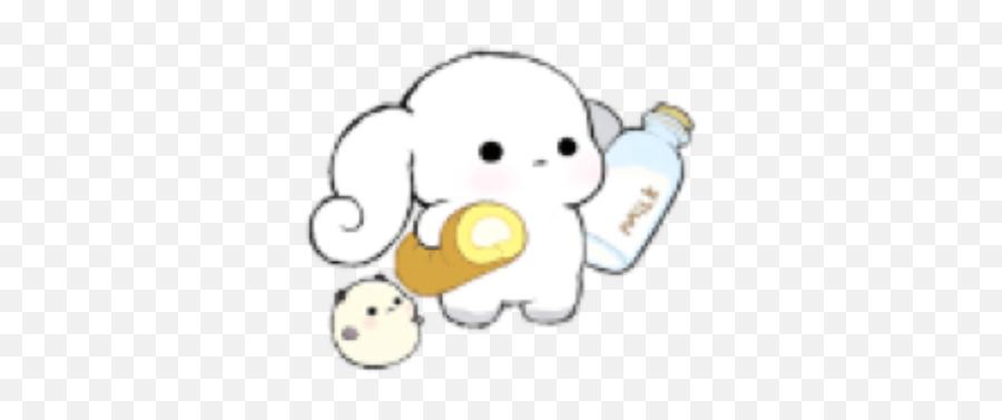 Bunny Smol Milk Cute Aesthetic Kawaii Sticker By - Dot Emoji,Smol Fight Emoji