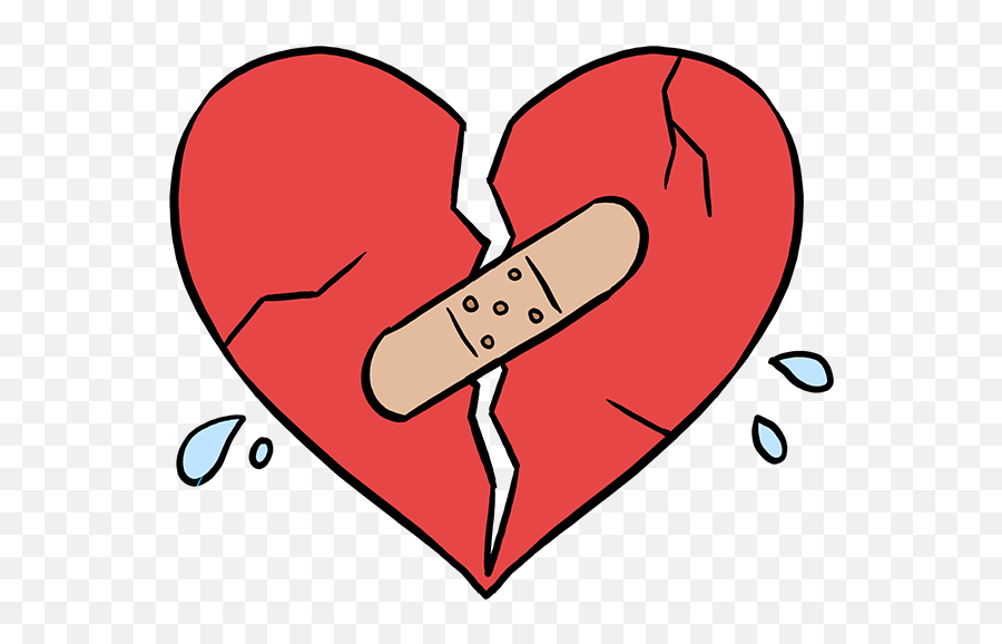 How To Draw A Broken Heart - Transparent Cartoon Broken Heart Emoji,Broke Heart Emoji