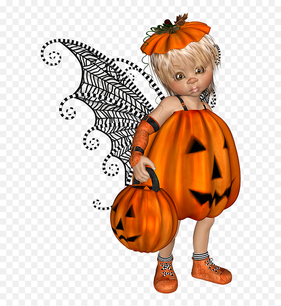 Halloween Children And Dolls Pumpkins - Fairy Emoji,Pumpkin Emoji Pillow