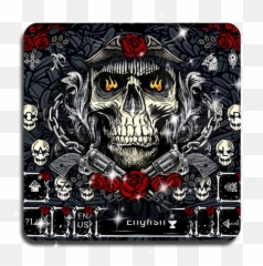 Skull Cool Keyboard - Scary Emoji,Gun Blast Diamond Emoji