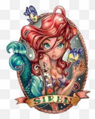 Disneyprincess Tattoo Sticker - Ariel Pin Up Tattoo Emoji,Bwa Emoji