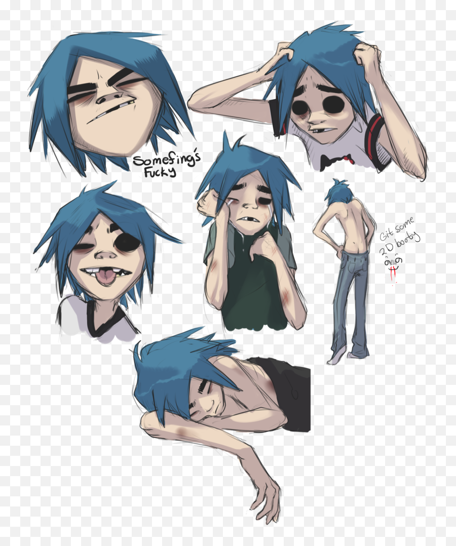 Pin By Animekawiia Marshallow On Lll In 2021 Gorillaz Art - 2 D Gorillaz Style Emoji,Emotions Portrayed In Art