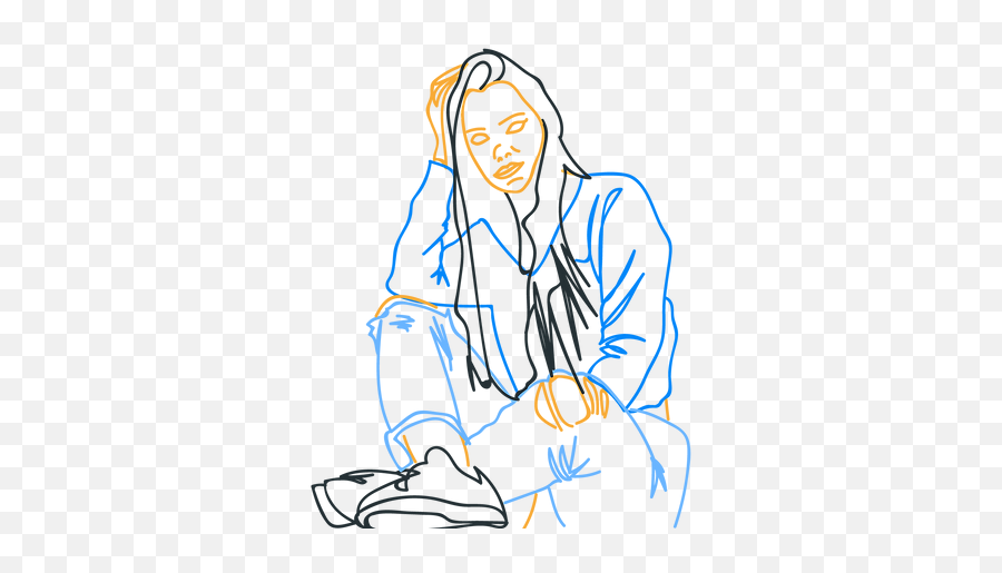 Emma - Sitting Emoji,Emotions Drawing Study