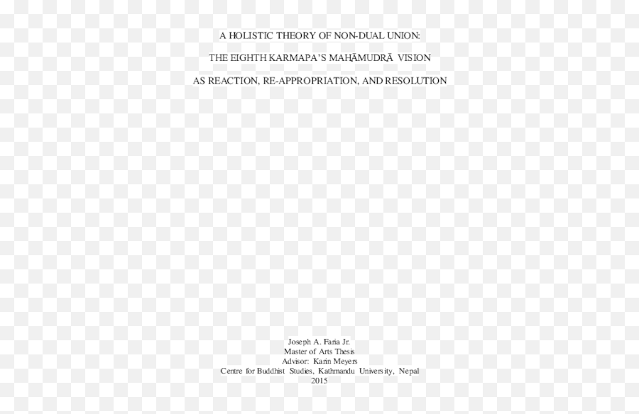 Pdf A Holistic Theory Of Non - Dual Union The Eighth Empty Emoji,Mingyur Rinpoche Difficult Emotions