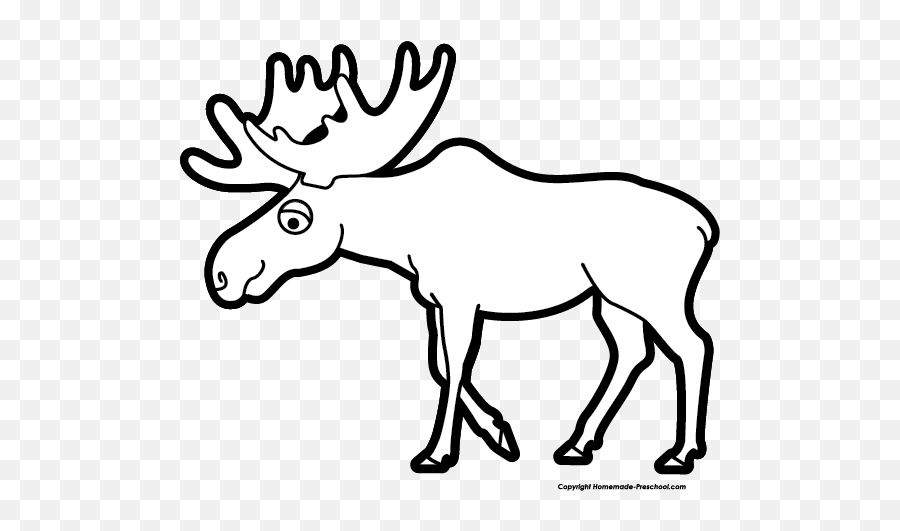 Free Moose Clipart 2 - Black And White Moose Emoji,Moose Emoji