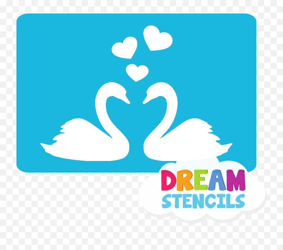 Kissing Swans Glitter Tattoo Stencil - Hp60 5pc Pack Language Emoji,Emoji Tattoo