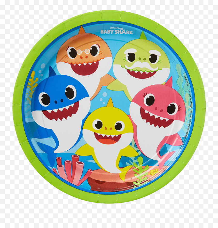 Baby Shark Png - Baby Shark Party Plates Emoji,Baby Emoticon