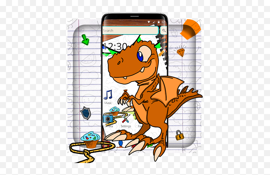 Cartoon Doodle Dragon Theme - Programu Zilizo Kwenye Google Play Smartphone Emoji,Dinosaur In Emojis Android