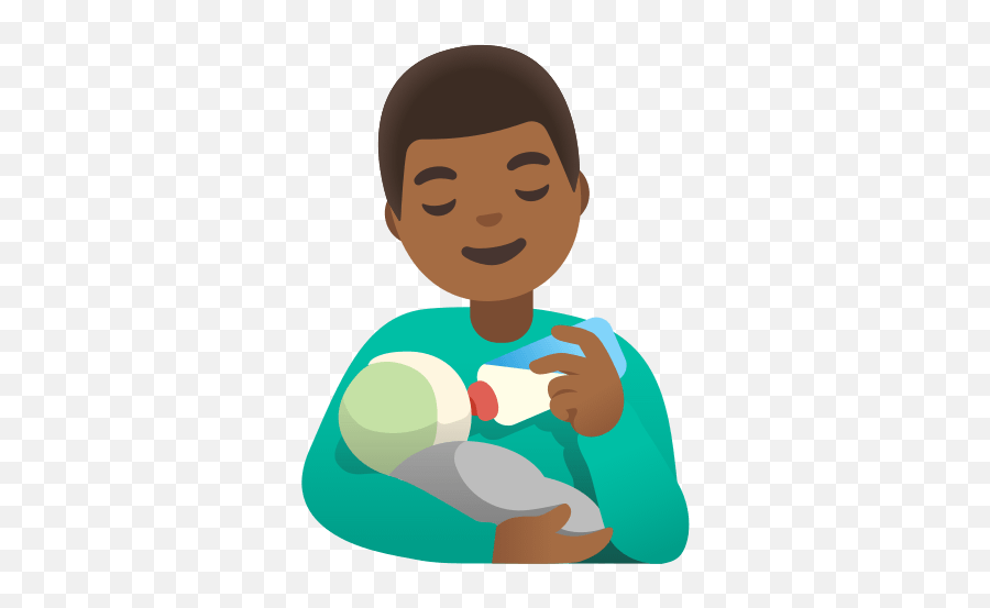Man Feeding Baby Medium - Dark Skin Tone Emoji Download Infant,Snow + Snow + Baby Emoji