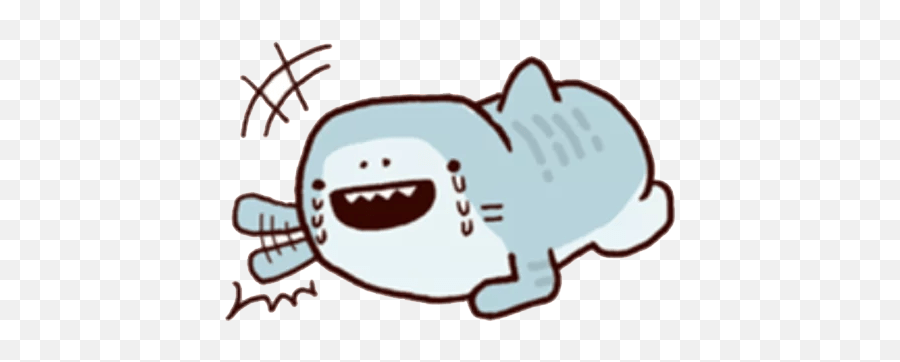 Shark Time Stickers - Happy Emoji,21 Lazy Bear And Rabbit Wechat Expression Emoji