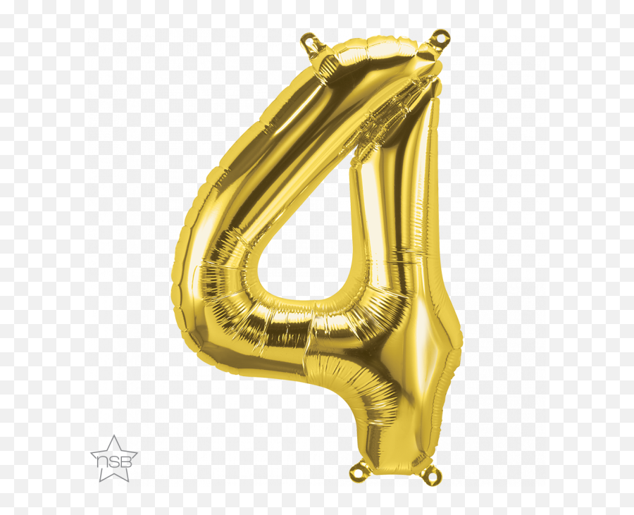 34 Number Age 44th Birthday - Four Gold Shape Foil Balloon Emoji,Golden Shower Emoji