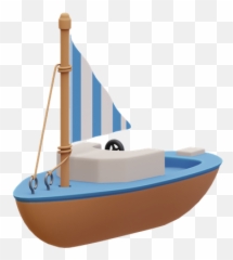 Premium Boat 3d Illustration Download In Png Obj Or Blend Emoji,Sail Boat Emoji