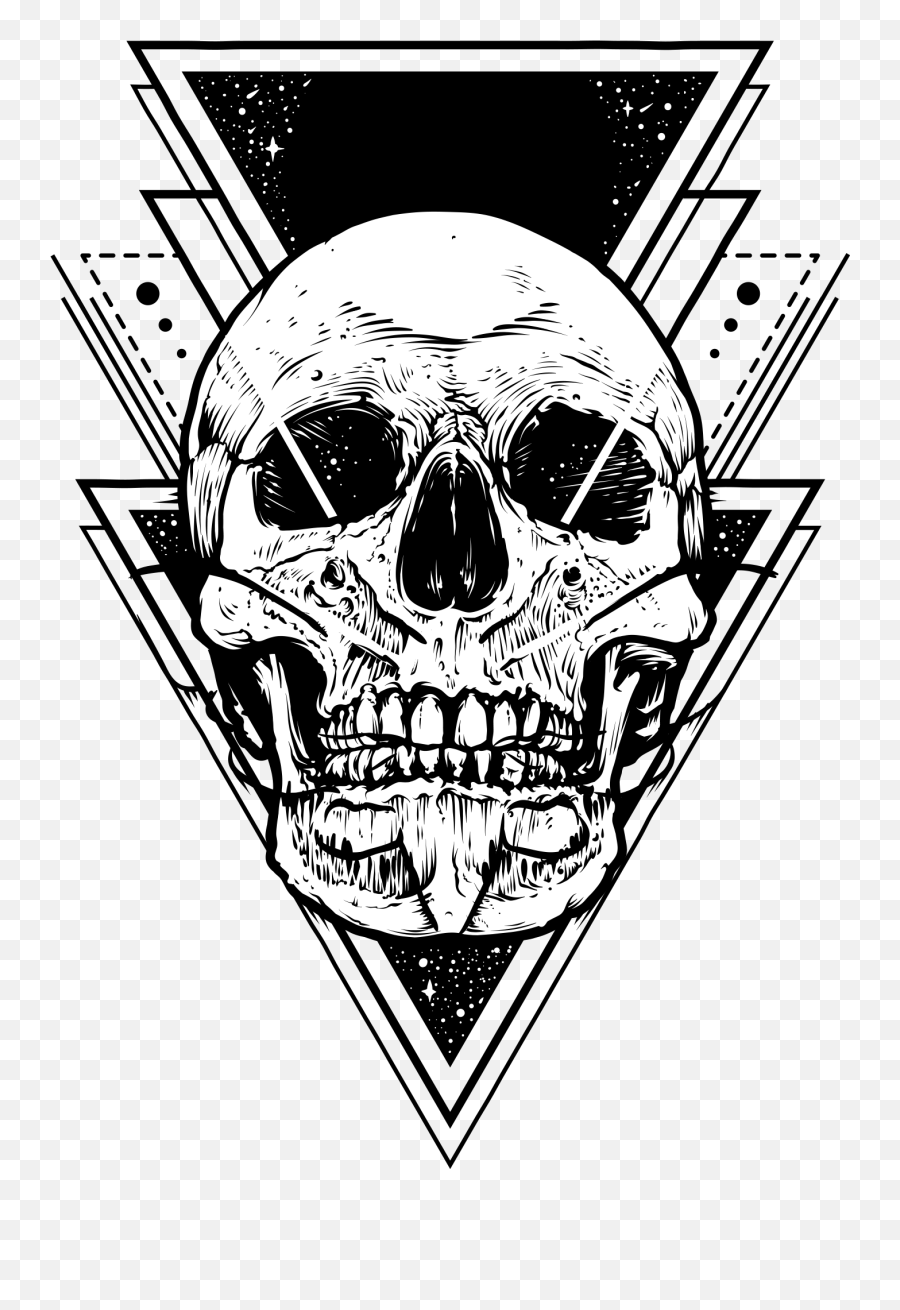 Cool Skull Tattoo Design Png Image Free Download Searchpngcom - Geometric Skull Tattoo Designs Emoji,Emoji Tattoo