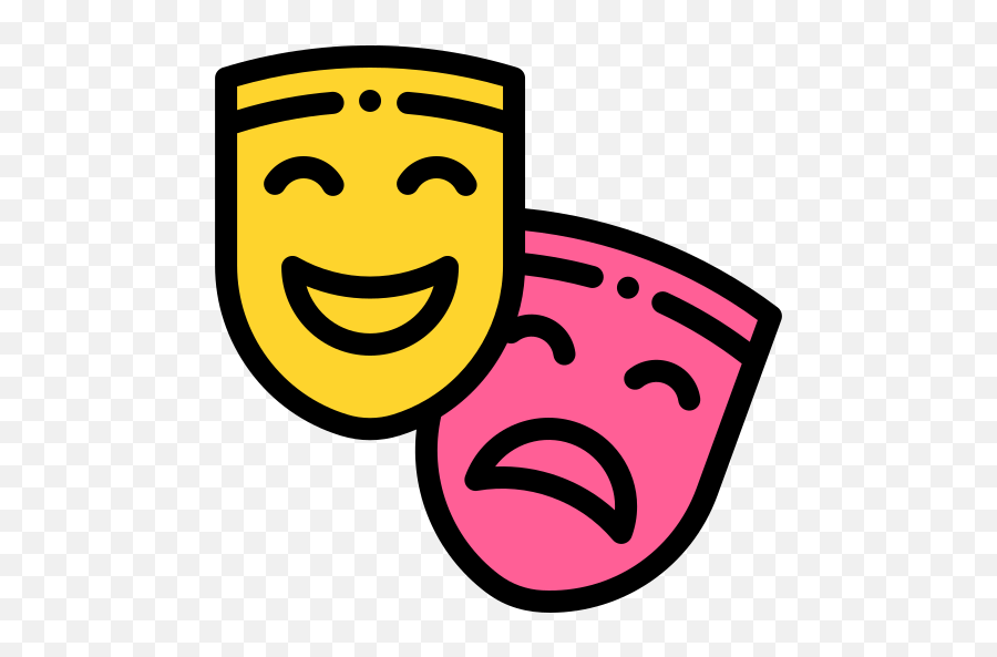 Theater Masks - Wide Grin Emoji,Vuvuzela Emoticon