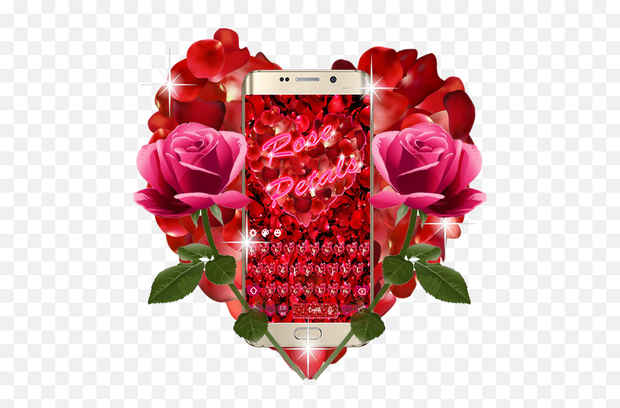 Red Rose Petals Romantic Keyboard Theme U2013 Applications Sur - Smartphone Emoji,Red Rose Emoji