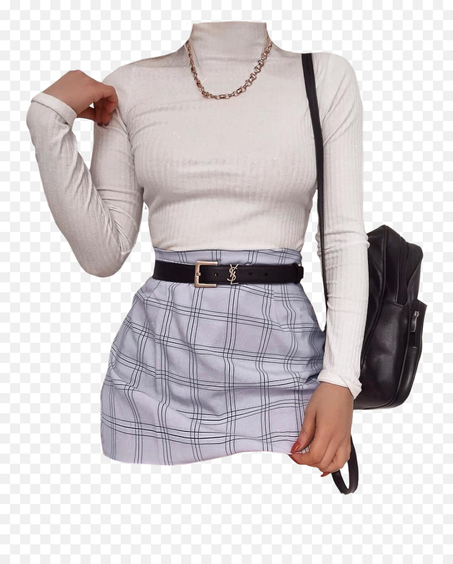 Png Pngs Outfit Outfits White Skirt - Casual Hot Outfits For School Emoji,Emoji Top And Skirt