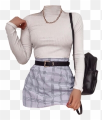 Png Pngs Outfit Outfits White Skirt - Casual Hot Outfits For School Emoji,Emoji Top And Skirt