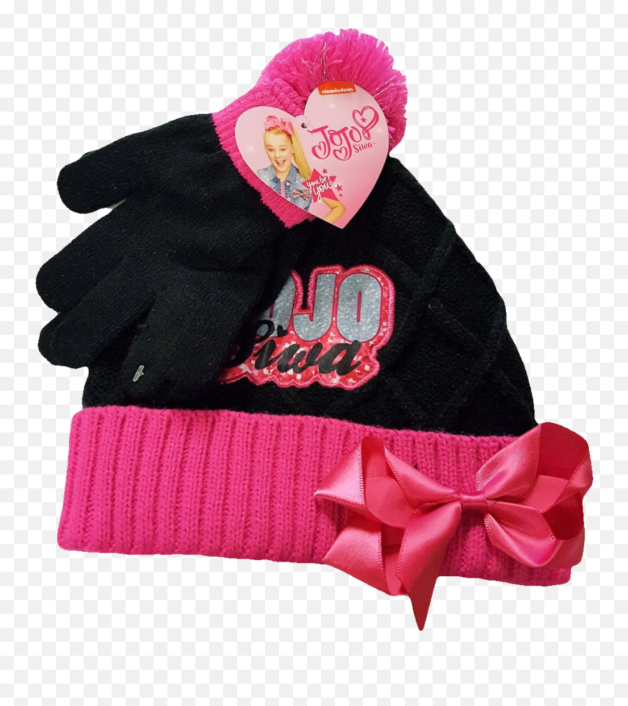 Jojo Siwa Pink Black Textured Pom Hat - Safety Glove Emoji,Emoji Hats Walmart