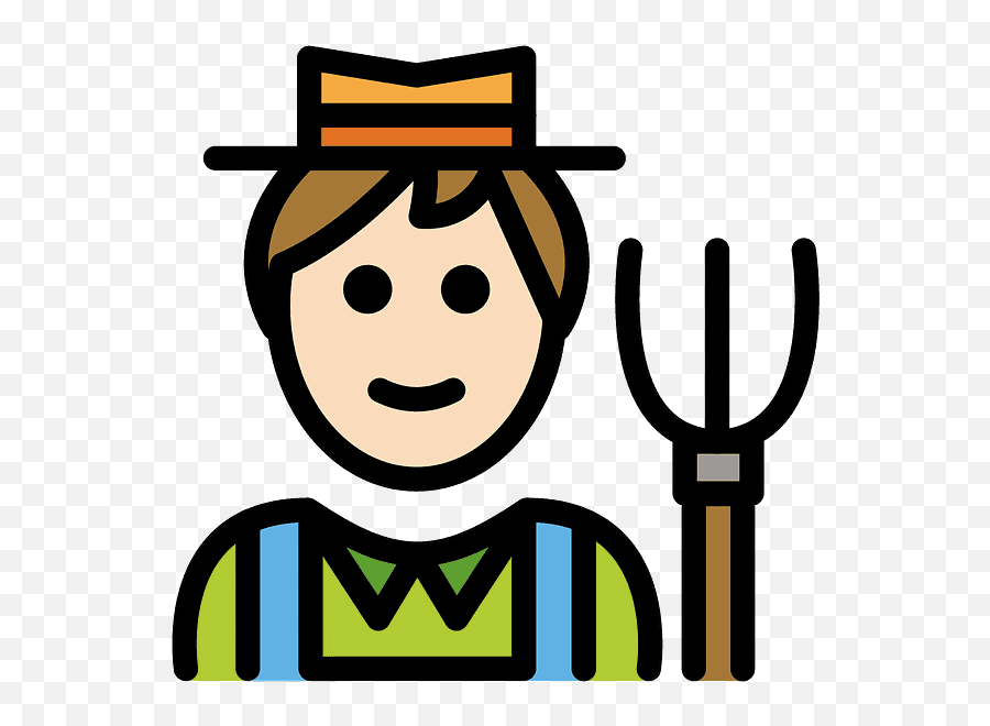 Man Farmer Emoji Clipart - Clip Art Png Download Full Dibujo Fasil De Agricultura,Super Heroes Emoticon