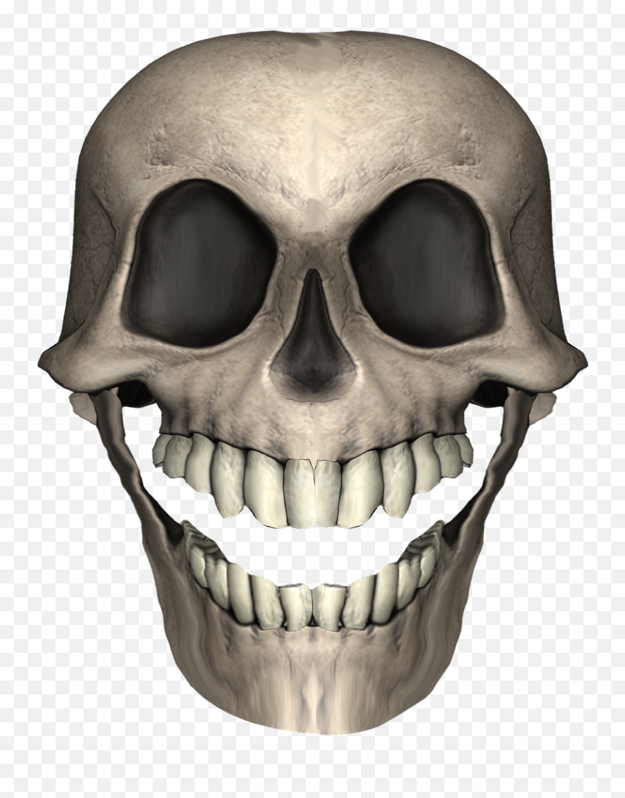 Skull Happy Grin - Scary Emoji,Emotions Of A Skull