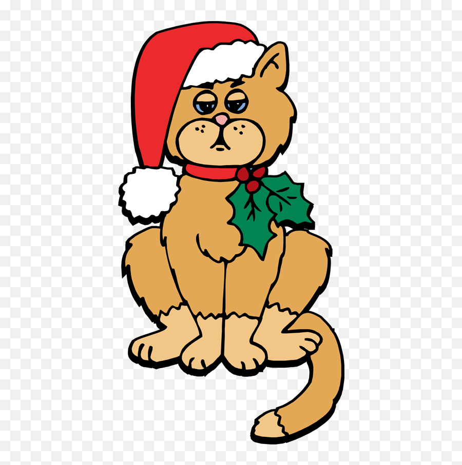 Free Christmas Cat Clipart Download Free Christmas Cat - Transparent Christmas Cat Clipart Emoji,Merry Christmas Hello Kitty Emoticon