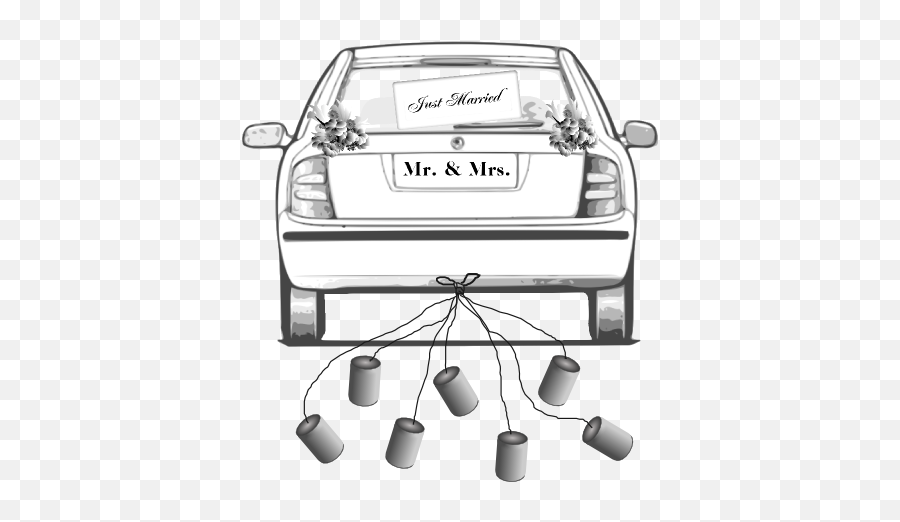 Emoticon Smiley Emoji Heart Whatsapp - Upscale Png Download Cartoon Back Of Car Drawing,Just Married Emoticon