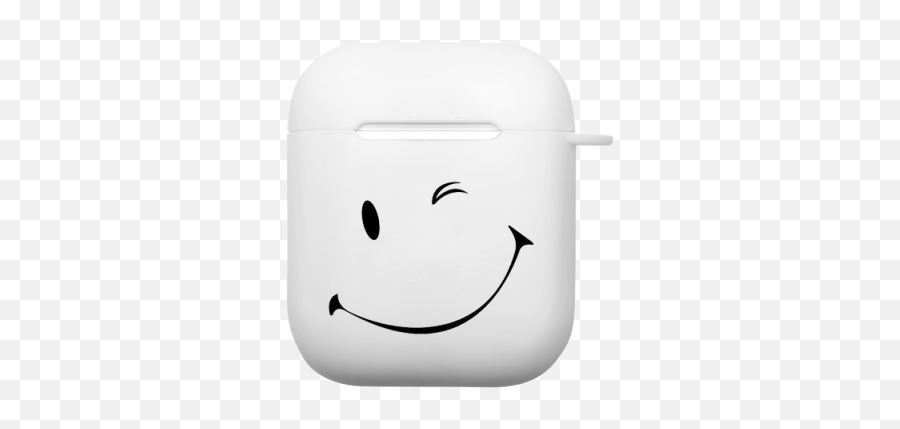 Luxury Simple Smile Face Couple Black White Earphone Case - Smiley Emoji,Soft Smile Emoticon