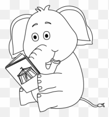 Animal Reading Clipart Black And White - Clip Art Library Emoji,Animal Emotion Art