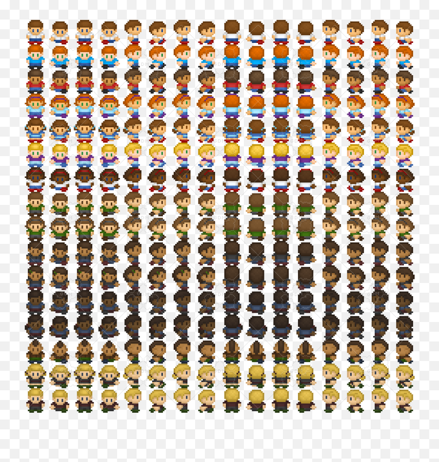 1616 Character Sprites - Human Pack 1 Gamedev Market Emoji,Human Sprite Sheet Emotion