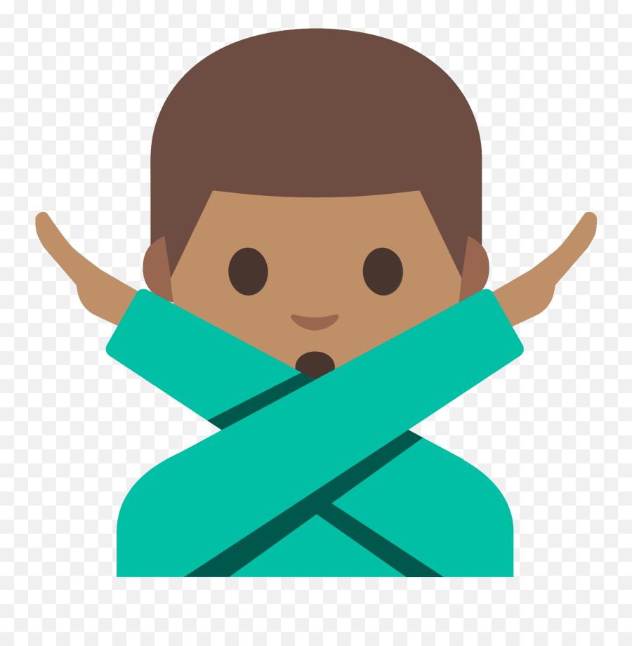 Man Gesturing No Emoji Clipart Free Download Transparent,Darkskin Emoji Shrugging