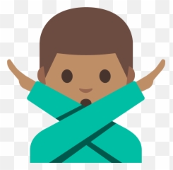 Man Gesturing No Emoji Clipart Free Download Transparent,Darkskin Emoji Shrugging