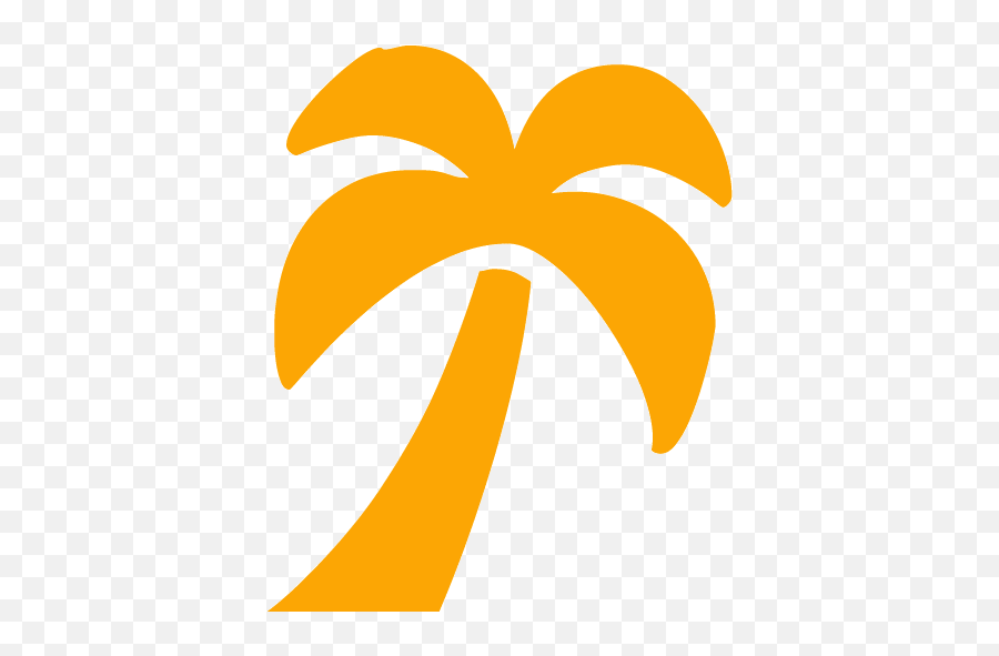 Orange Palm Tree 3 Icon - Free Orange Palm Tree Icons Transparent Palm Tree Yellow Emoji,Palm Tree Emoticons