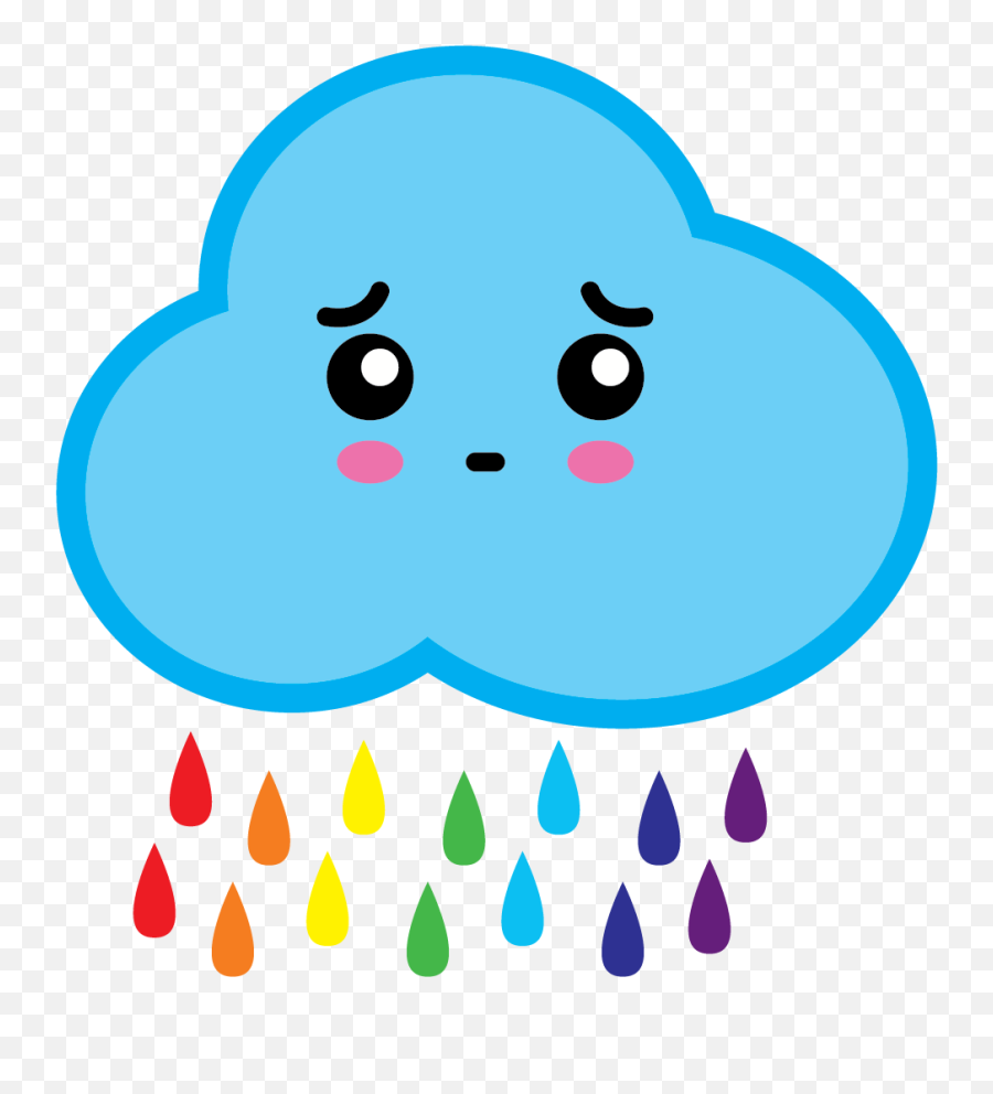 Kawaii Cloud Illustration - 017 Emoji,Mega Sad Face Emoji