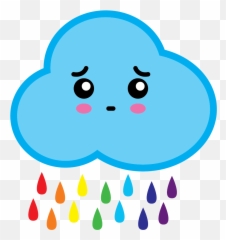 Kawaii Cloud Illustration - 017 Emoji,Mega Sad Face Emoji
