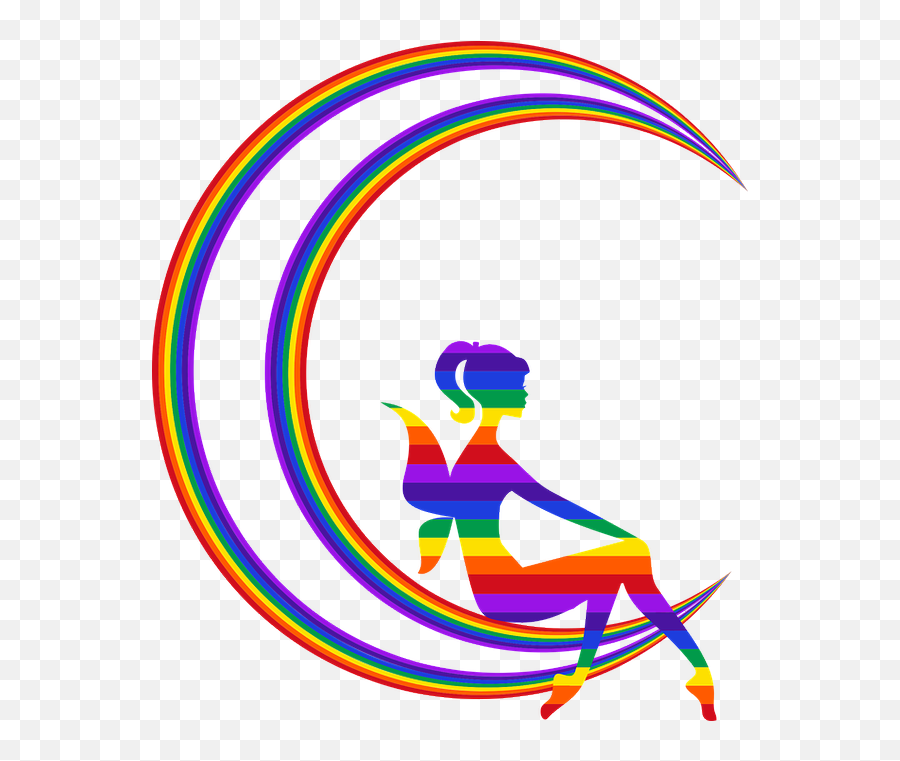 Ainbotwitter - Rainbow Crescent Moon Emoji,Nosebleed Emoji