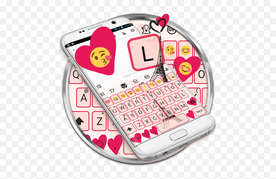 Paris Pink Eiffel Emoji Keyboard Theme - Smartphone,Kanye Emoji Copy And Paste