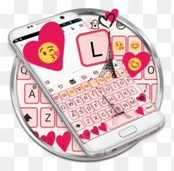 Paris Pink Eiffel Emoji Keyboard Theme - Smartphone,Kanye Emoji Copy And Paste